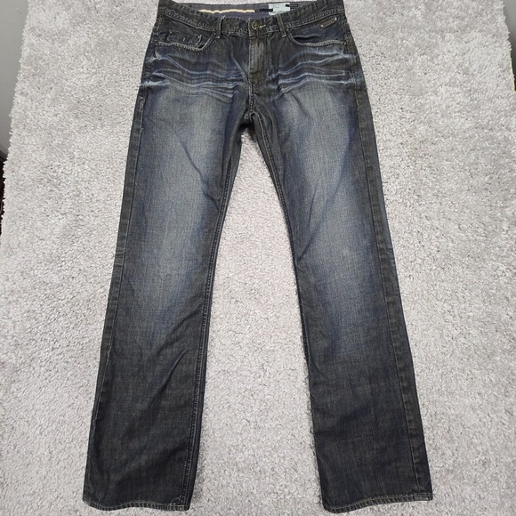 Projek Raw Jeans Mens 34x33 Blue Straight Dark Wash Whiskers Biker Punk - Picture 1 of 15